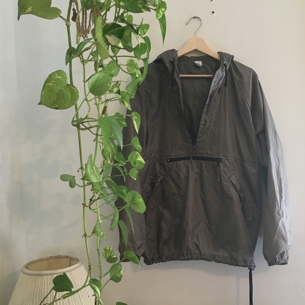 Gap rain jacket. Gray and shiny.